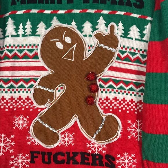Spencer’s Men’s Ugly Christmas Sweater Gingerbread Light Up Crewneck Size XL - Picture 7 of 9